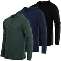 Men's Cotton Lightweight Pullover Hoodie 3-Pack - Comfortable Layering