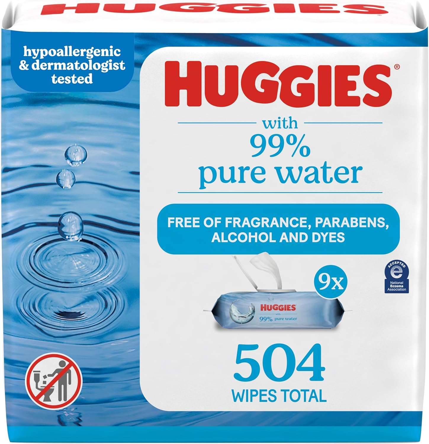 Huggies 99% Pure Water Baby Wipes, Unscented - Gentle Cleaning Power