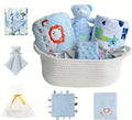 Baby Welcome Gift Set Storage Basket with Blankets & Taggie - Blue