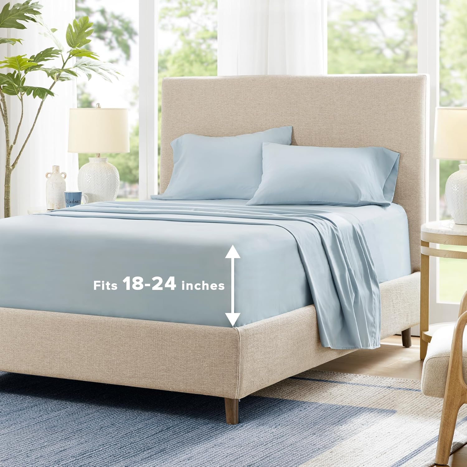 Comfort Spaces Extra Deep Pocket Cooling Sheets for Queen Beds