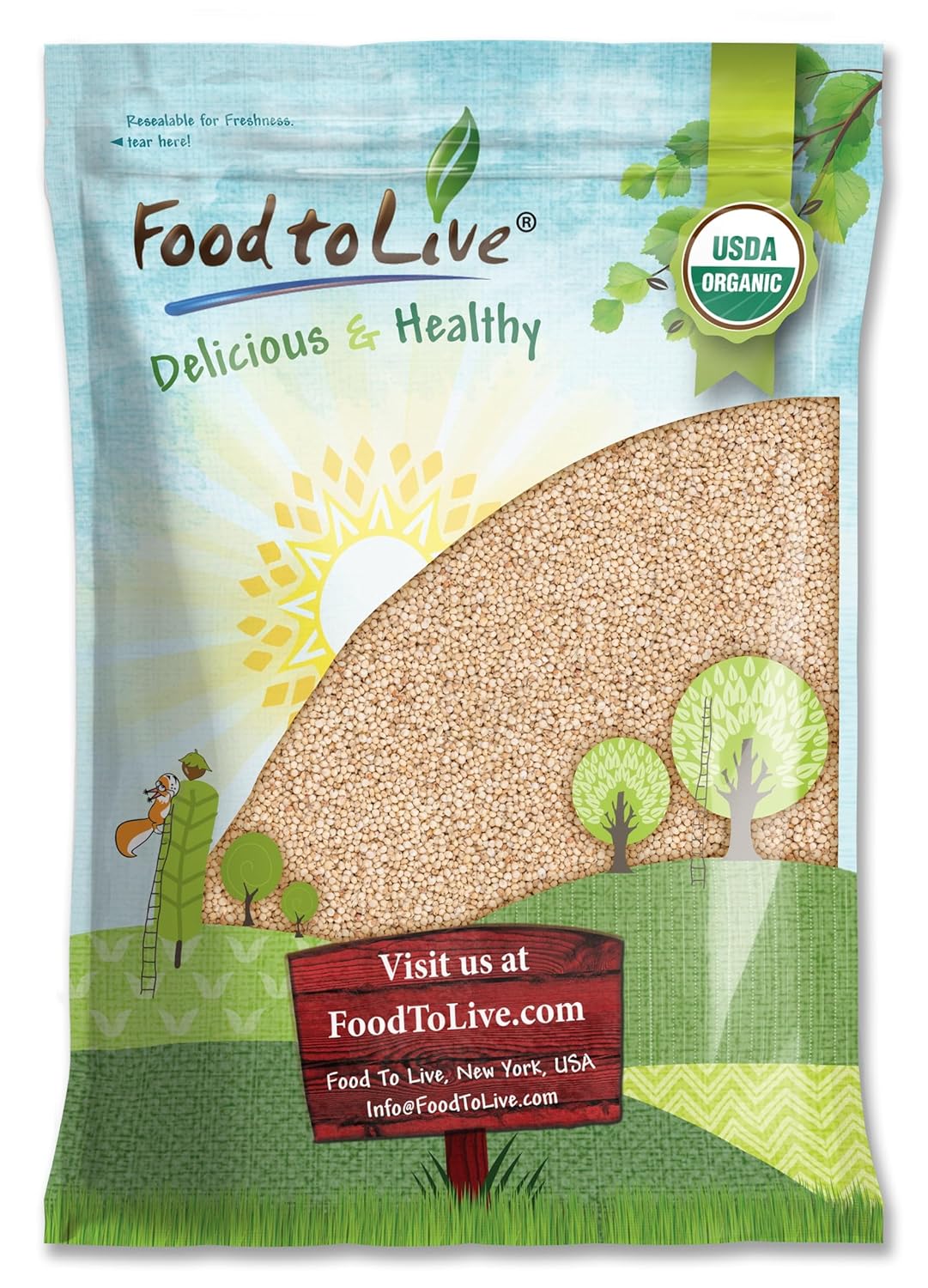 Organic Italian White Whole Grain Sorghum for Healthy Cooking