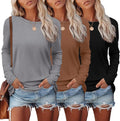 Ekouaer Womens Long Sleeve Shirts 3 Pack for Trendy Styles