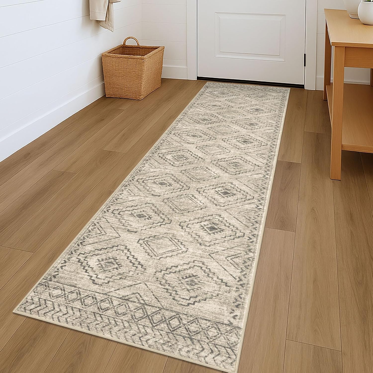 KILOCOCO Hallway Runner Rug 2ftx7ft Non Slip Low-Pile Design