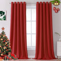 DUALIFE 108 inches Long Red Blackout Curtains for Bedroom