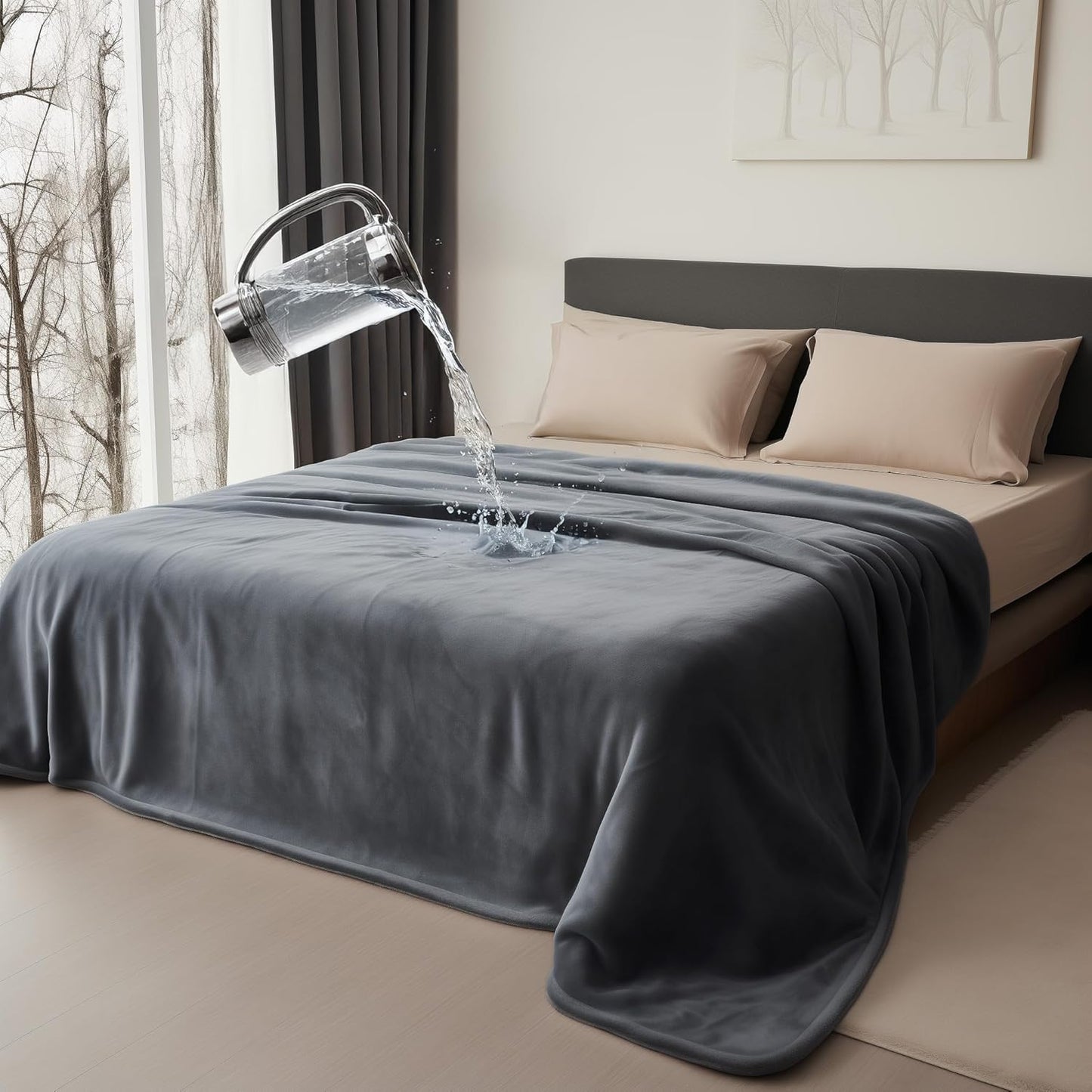 Waterproof Throw Blanket for Bed, Couch, Kids & Pets Protection