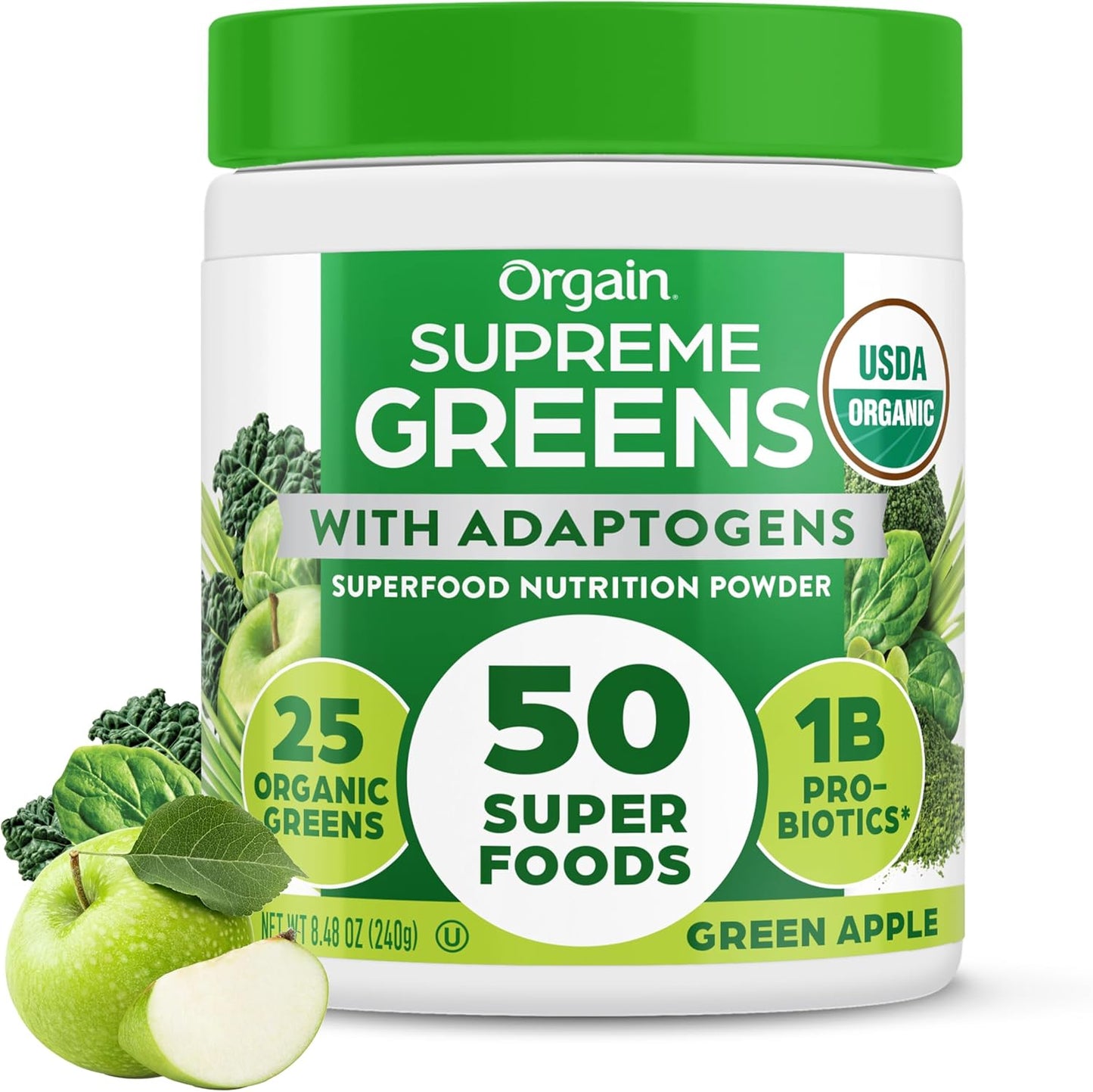 Orgain Supreme Greens Powder for Gut Health and Immune Support