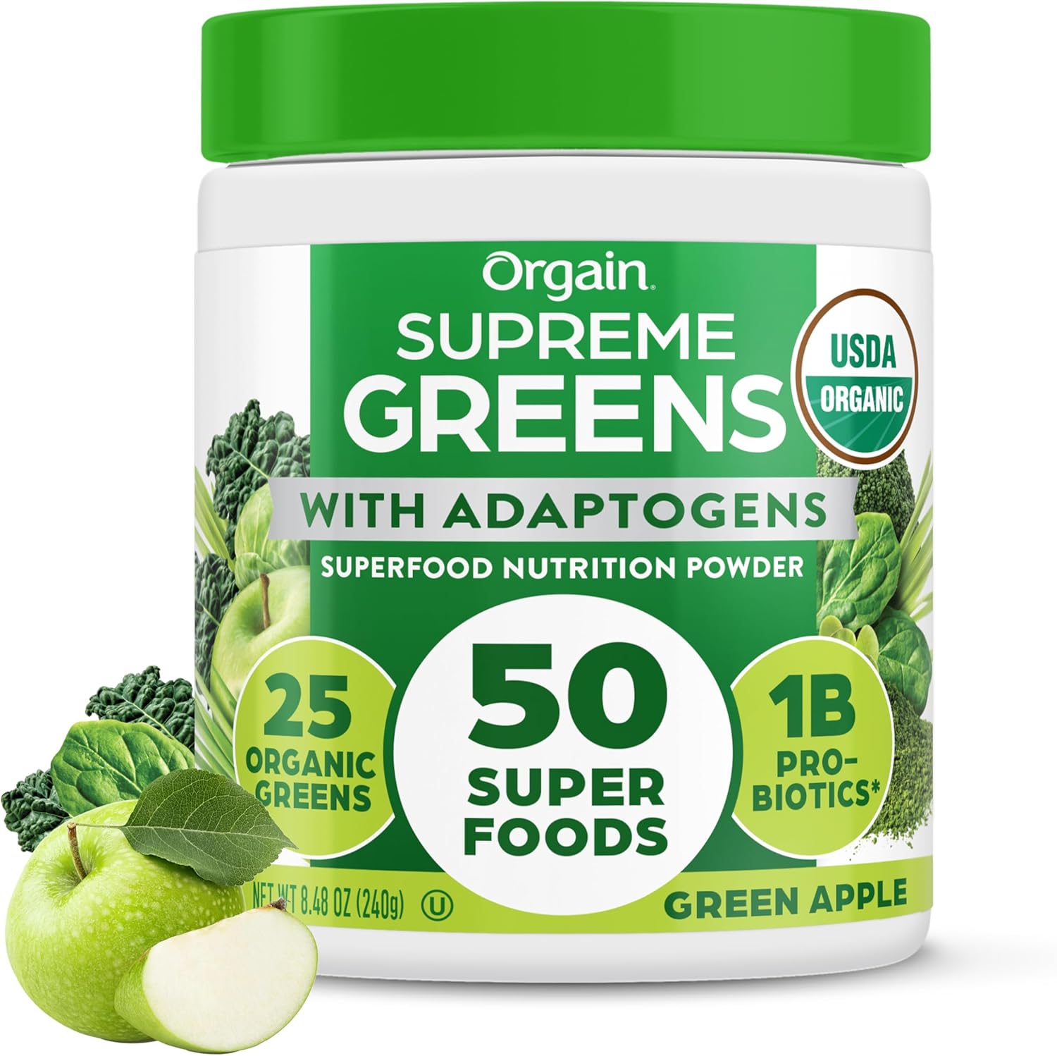 Orgain Supreme Greens Powder for Gut Health and Immune Support