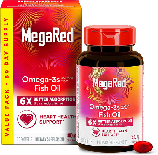 MegaRed Advanced 6X Absorption Omega-3 Fish Oil Softgels