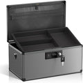 Medicine Lock Box with Key - Secure Aluminum Medication Organizer
