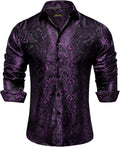 DiBanGu Mens Silk Paisley Dress Shirt - Elegant Jacquard Style craft