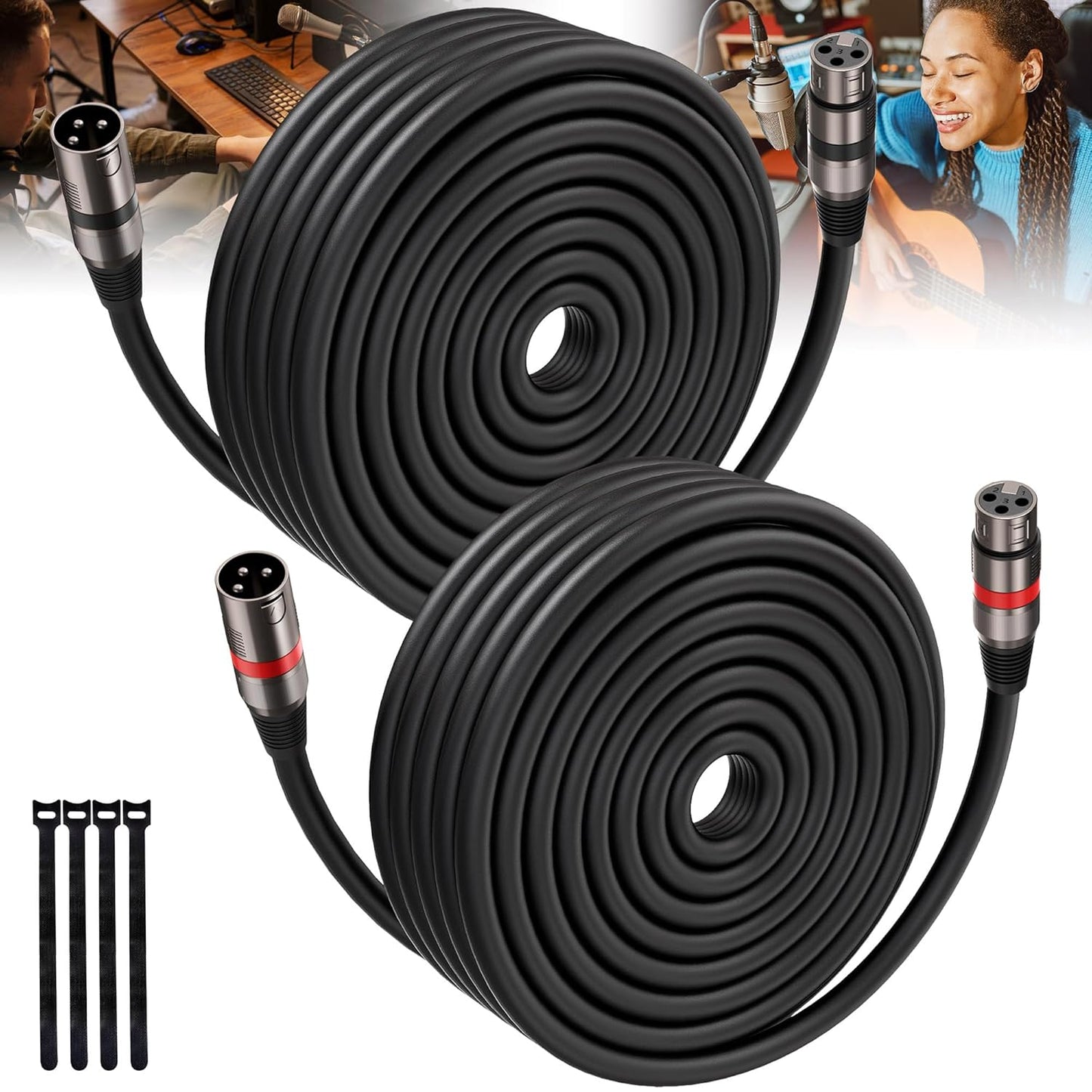 Premium 100FT XLR Cables for High-Fidelity Sound Quality