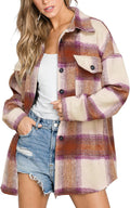 Women's Flannel Plaid Shacket 2025 - Oversized Button Down Coat