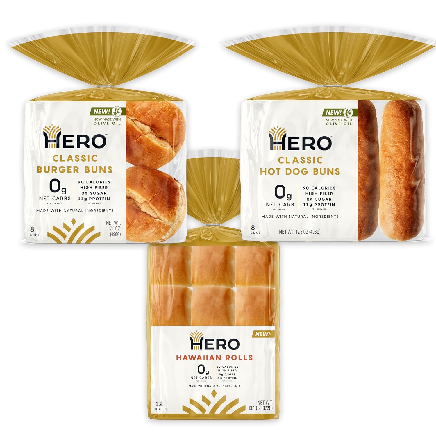 Hero Bread Party Sidekick Bundle: Low Carb Hawaiian Rolls & Buns