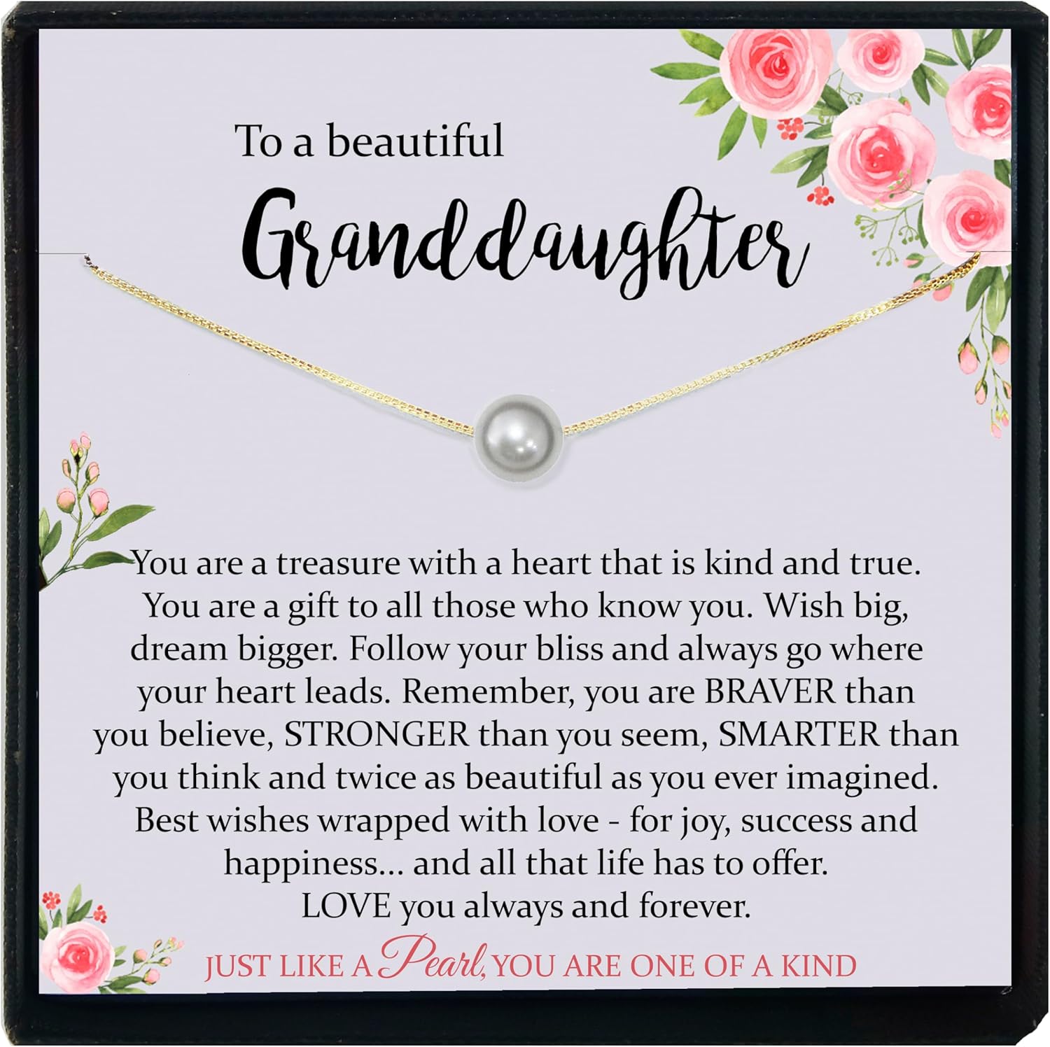 Heartfelt Gift for Granddaughter with Meaningful Poem and Jewelry