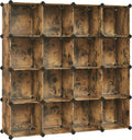 Cube Storage Organizer Set of 16 - Rustic Brown Modular Storage