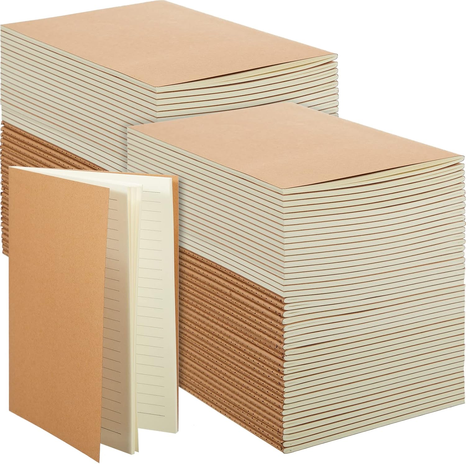 100-pack A5 Softcover Journals - Multiple Colors, 60 Pages