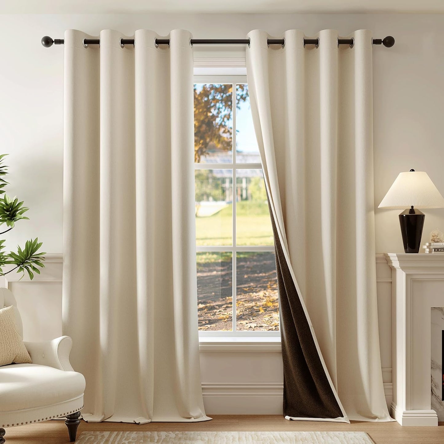 Beauoop Beige Blackout Curtains 96-Ultimate Sleep Solution