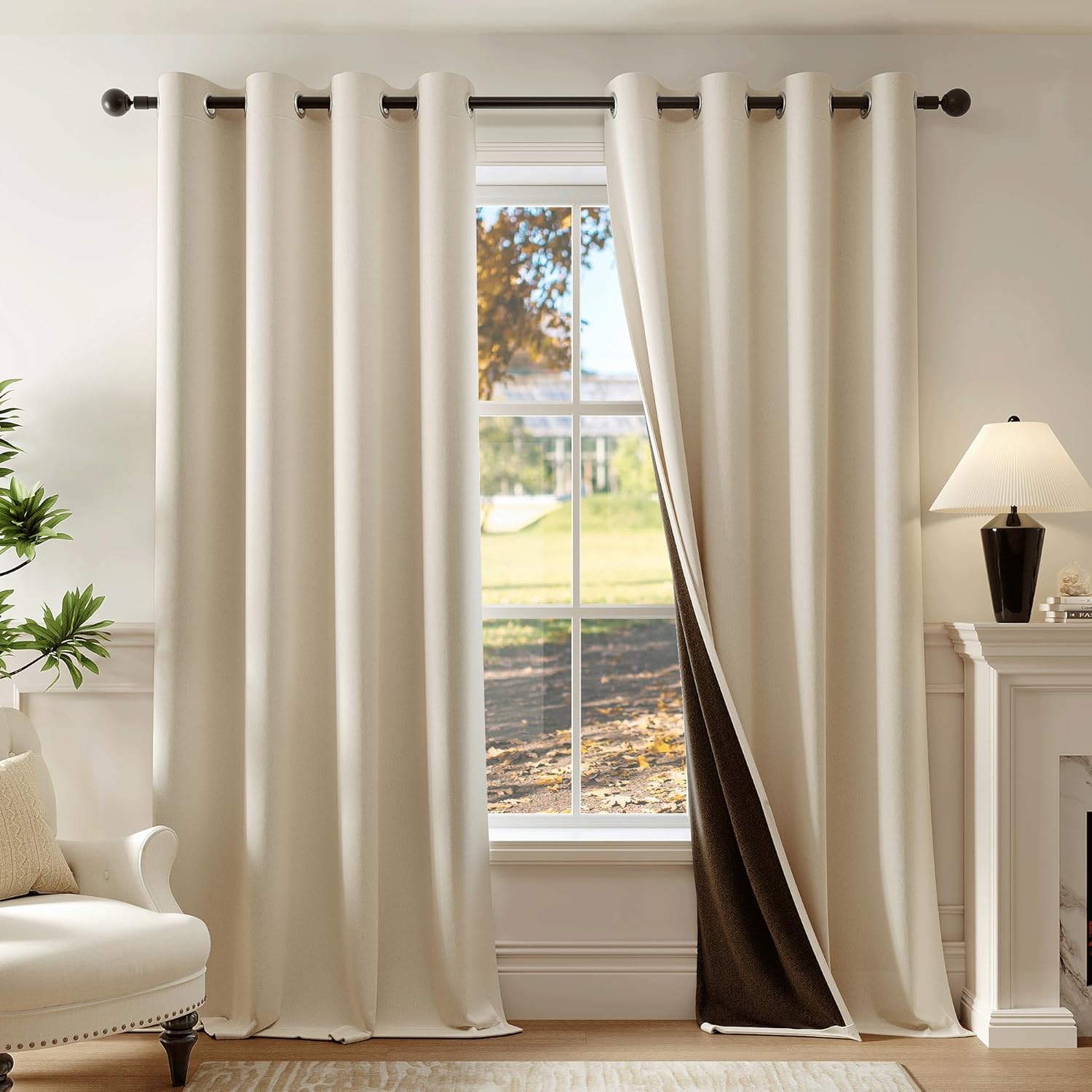 Beauoop Beige Blackout Curtains 96-Ultimate Sleep Solution