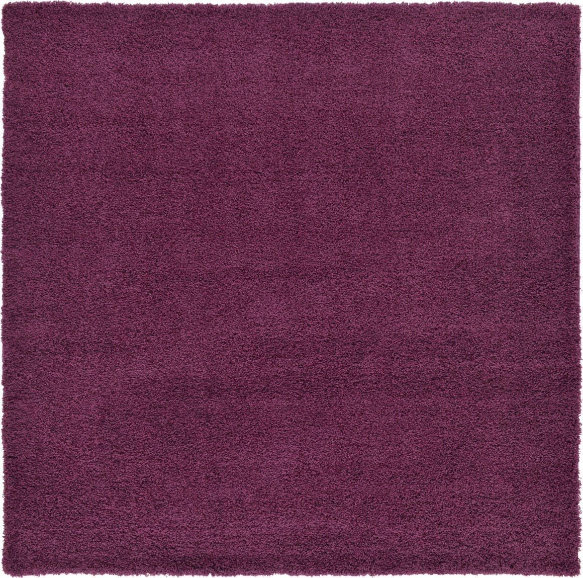 Unique Loom Solid Shag Collection Area Rug in Eggplant Purple