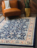 Unique Loom Sialk Hill Area Rug Washington 5 ft x 8 ft - Navy/Cream