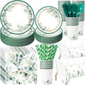 Sage Green Eucalyptus Party Supplies Set for 50 Guests - 452 Pc