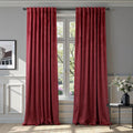 Burgundy Red Velvet Curtains 108 in Panels Set - Elegant Room