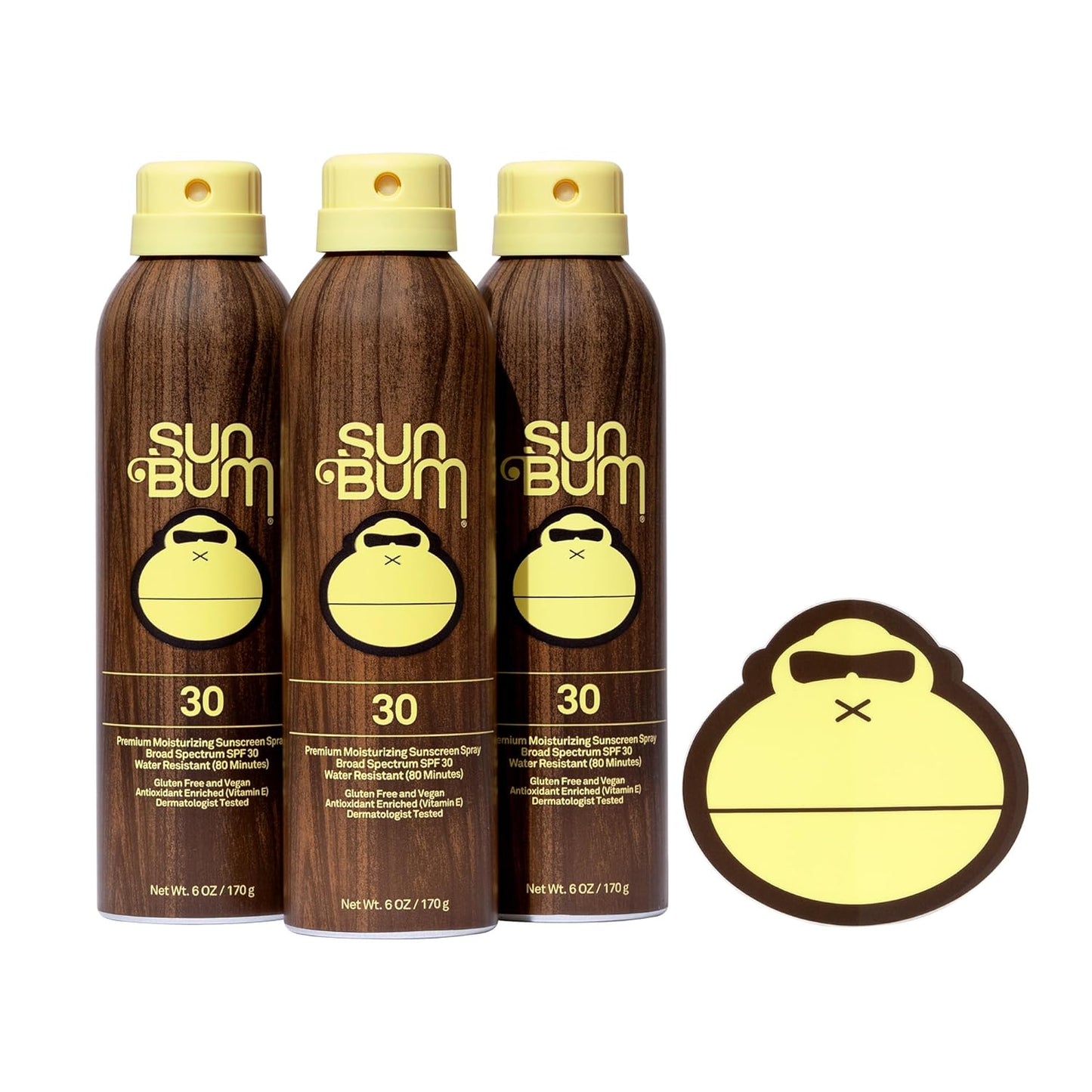 Sun Bum Original Moisturizing Sunscreen Spray SPF 30 - 3 Pack