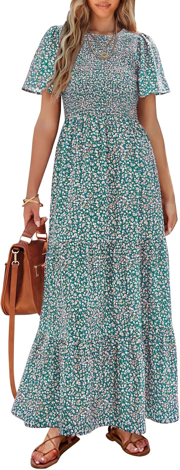 PRETTYGARDEN Women's Floral Maxi Dress for Summer 2025 Style