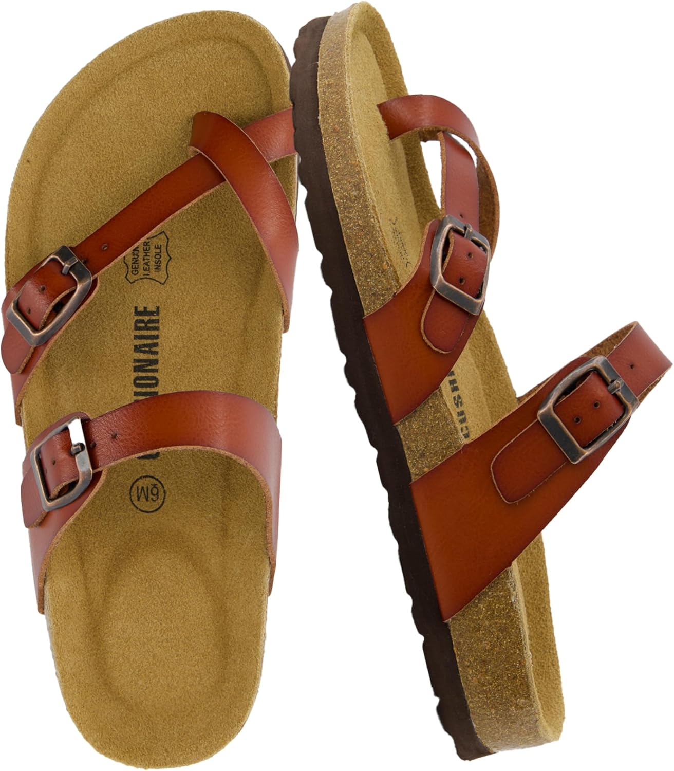 CUSHIONAIRE Women's Luna Cork Footbed Sandal for Stylish Comfort