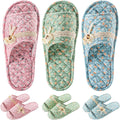 3 Pairs Floral Cotton House Slippers for Women (Style 9DSM)