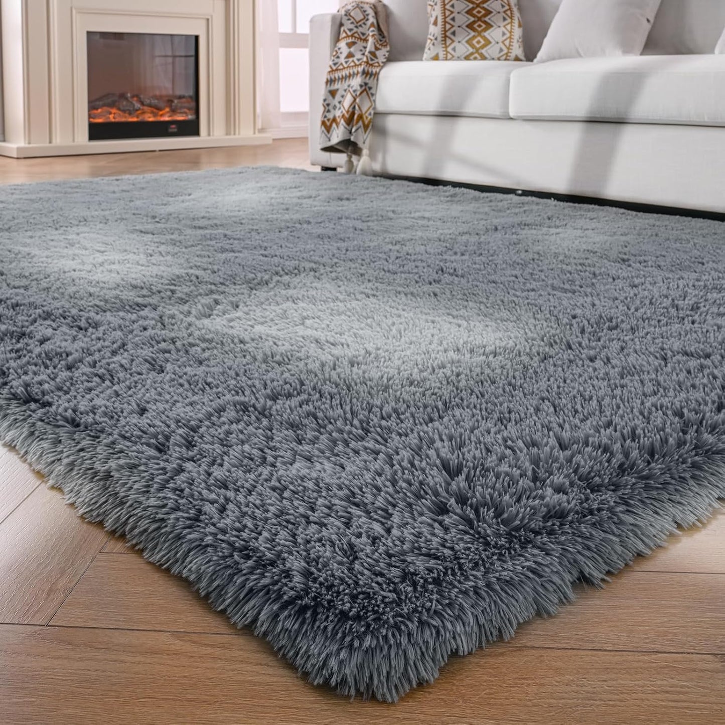 Fluffy Soft Shag Area Rug 8x10 for Living Room and Bedroom