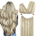 GOO GOO Wire Hair Extensions Human Hair 18in - Invisible Secure Blend