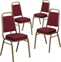 HERCULES Trapezoidal Back Stacking Banquet Chair in Burgundy - Durable