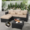Outdoor Furniture Set 3 Pieces Wicker Patio Sectional - Comfortable