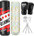 Filled Punching Bag for Adults 4FT PU Leather Hanging Boxing Bag