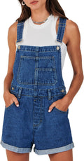 Overalls for Women Denim Shorts Overalls Loose Fit Rayon Romper