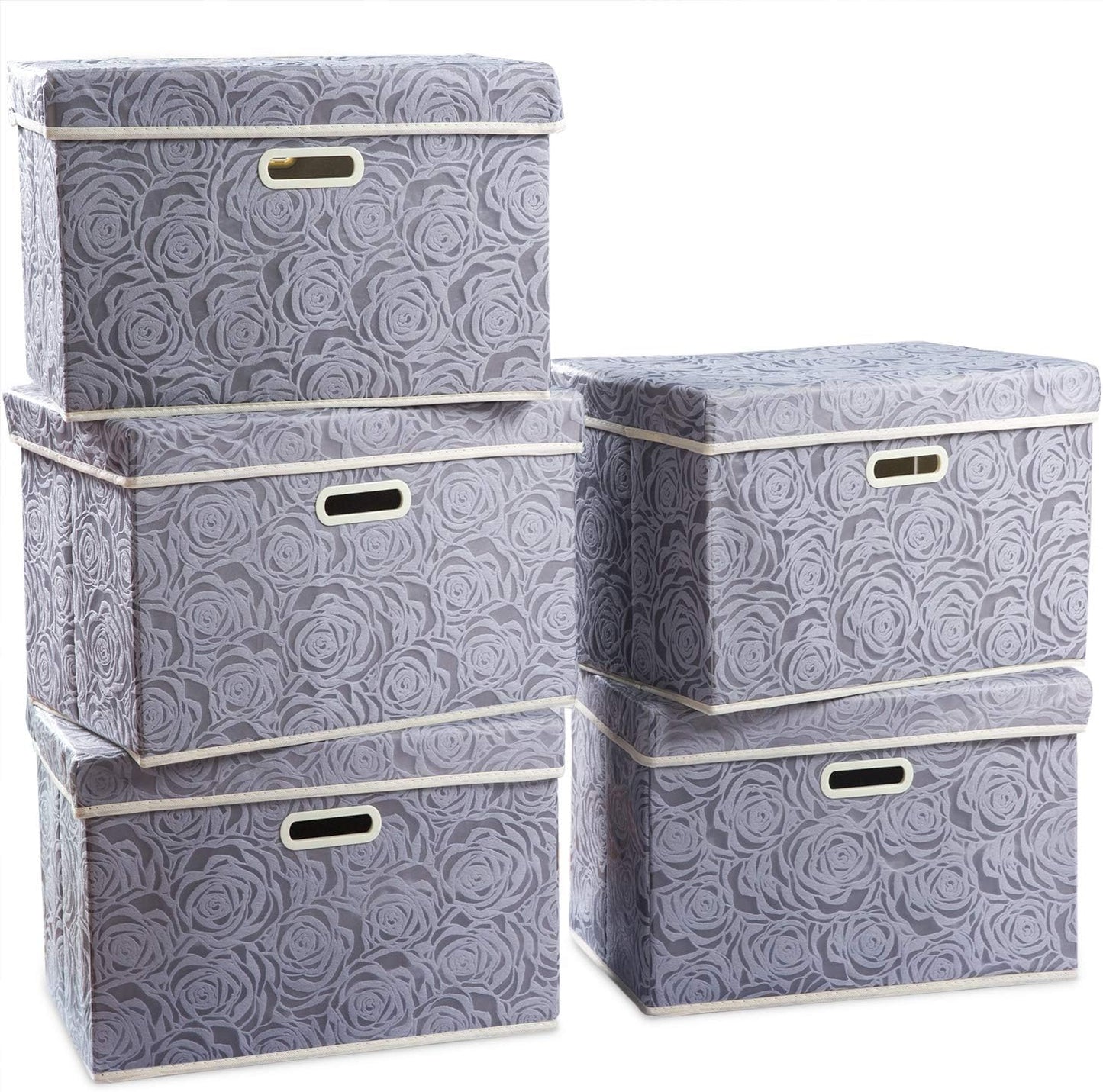 PRANDOM Large Storage Boxes with Lids for Organizing Spaces