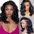 Bob Wig Human Hair 200 Density 13x6 Body Wave Bob Wig - Natural Short