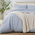 NEXHOME PRO Duvet Cover King Size - Boho Tufted Blue 3 Piece Set