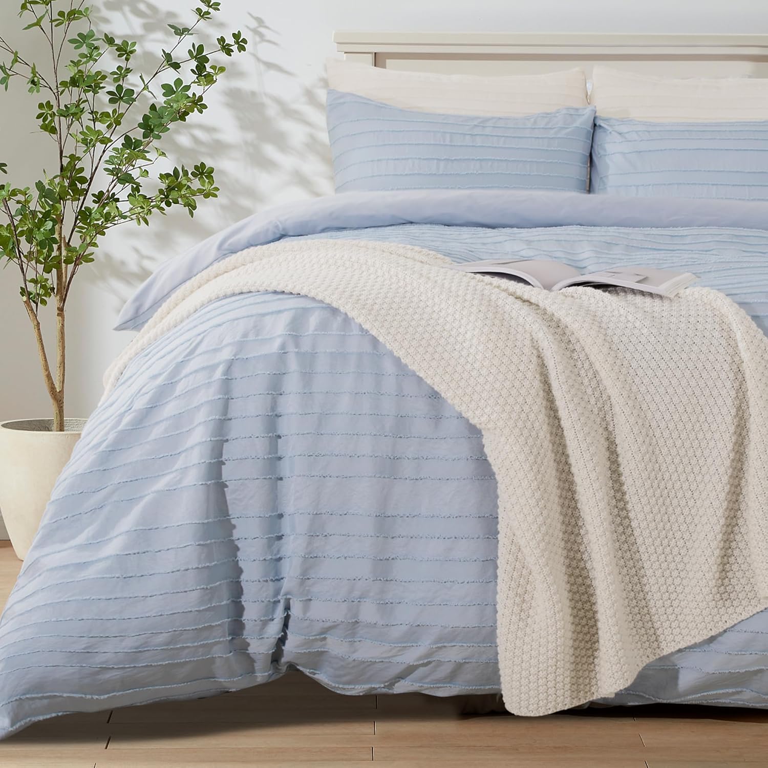 NEXHOME PRO Duvet Cover Set Queen Size in Boho Blue Style