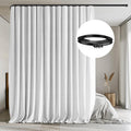White Blackout Room Divider Curtain Panel with Black 120in Ceiling