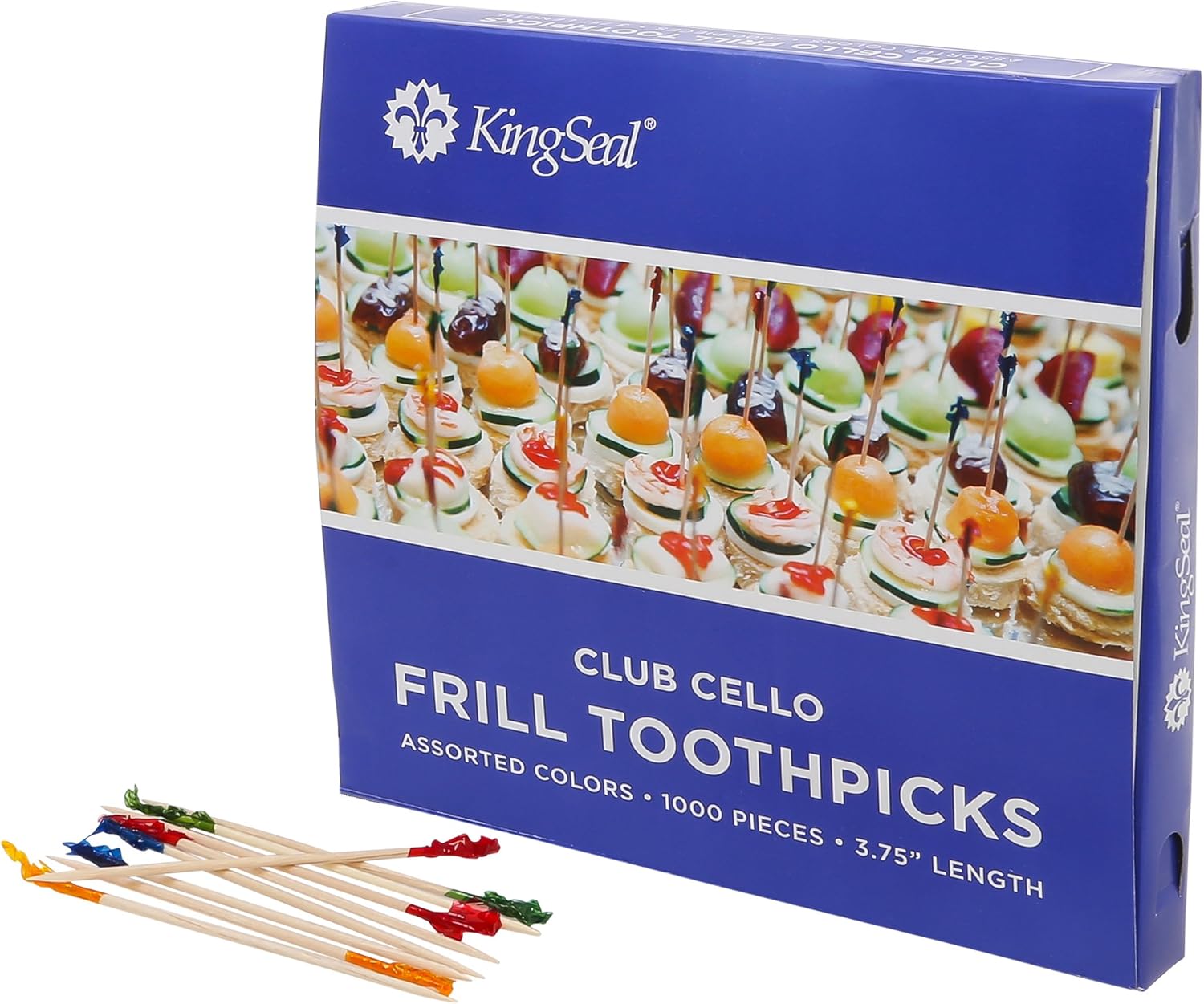 Colorful 3.75 Bamboo Frill Toothpicks - 5,000 Count