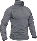 TACVASEN Men's Tactical Shirt 1/4 Zip Long Sleeve - Breathable Combat