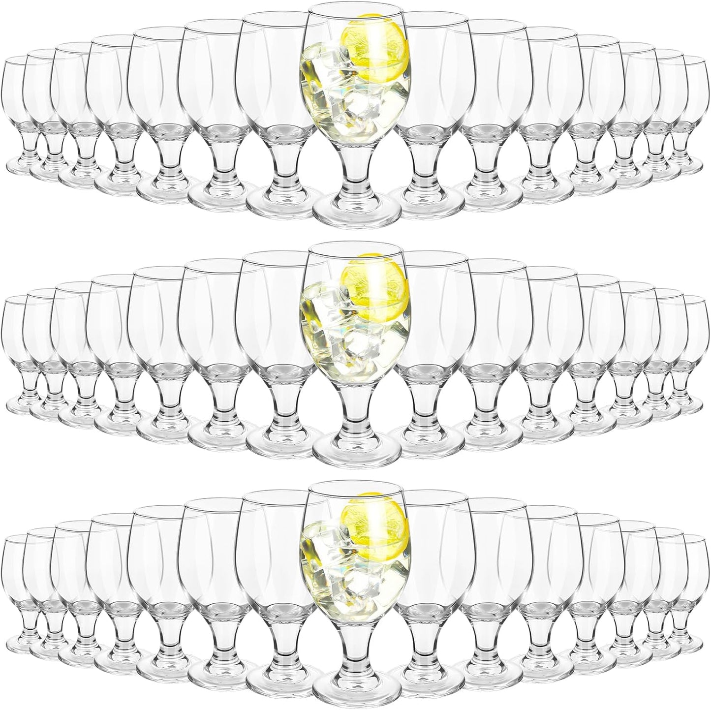 Patelai Set of 48 Clear Glasses for All Your Beverage Needs