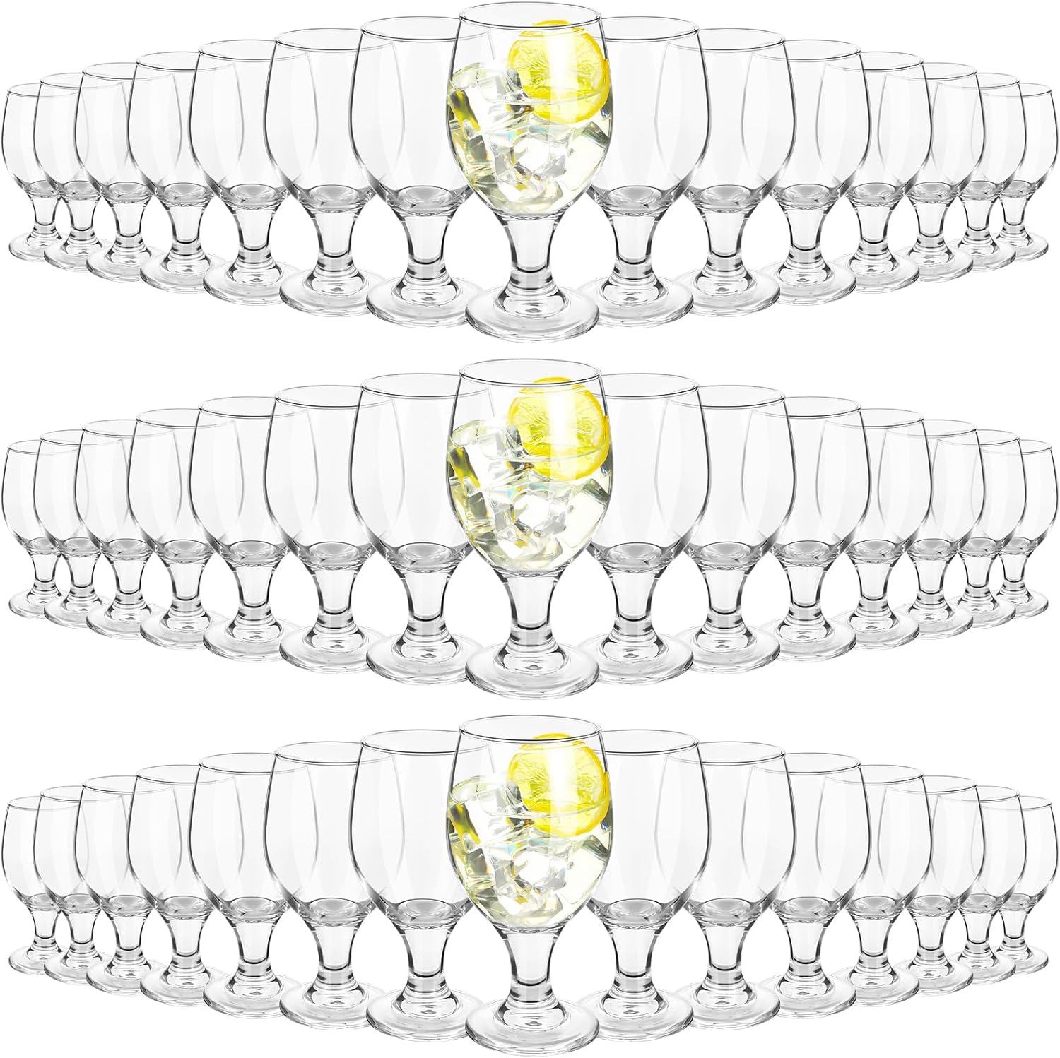 Patelai Set of 48 Clear Glasses for All Your Beverage Needs