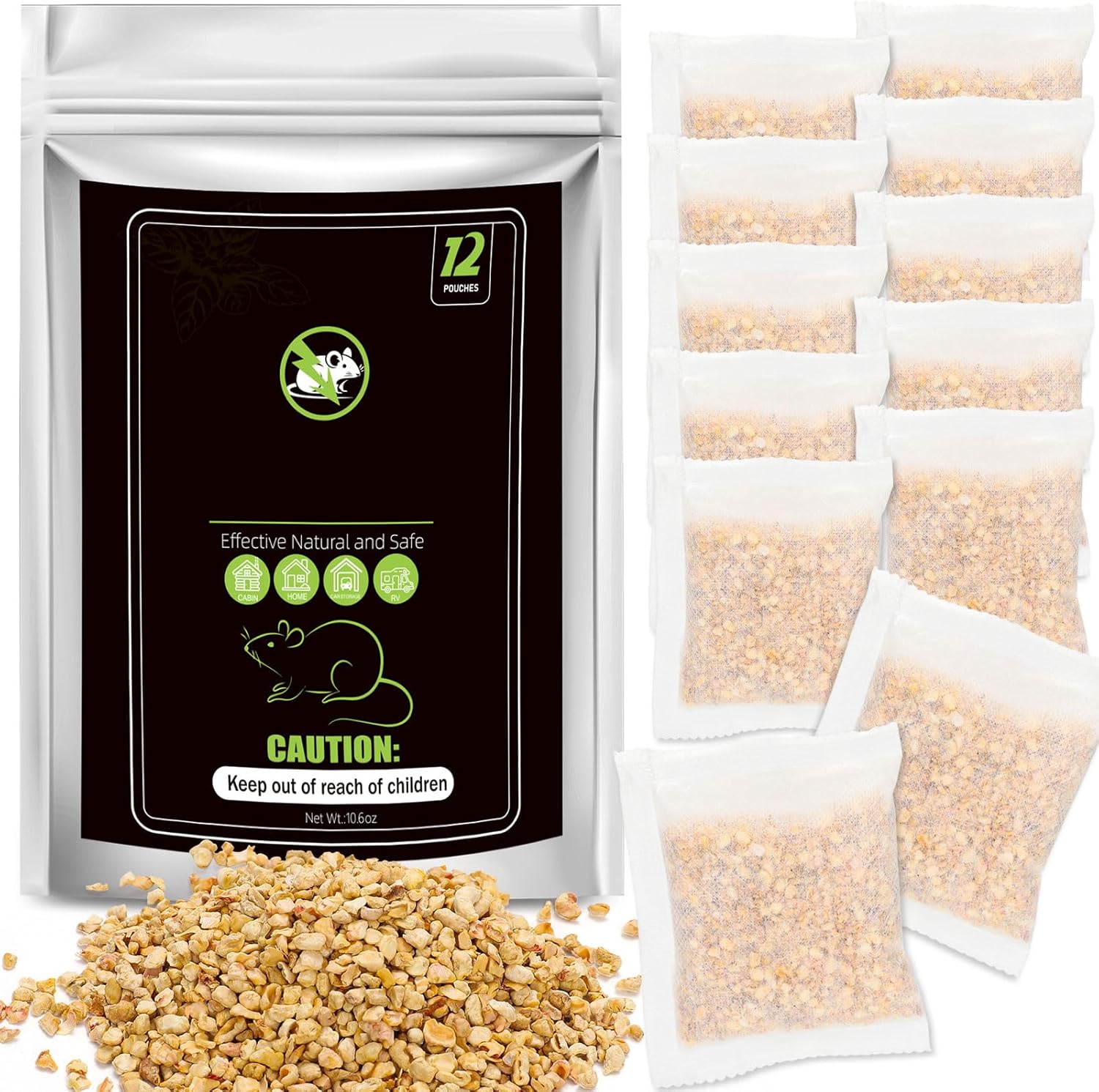 12 Pack Peppermint Rodent Repellent Pouches