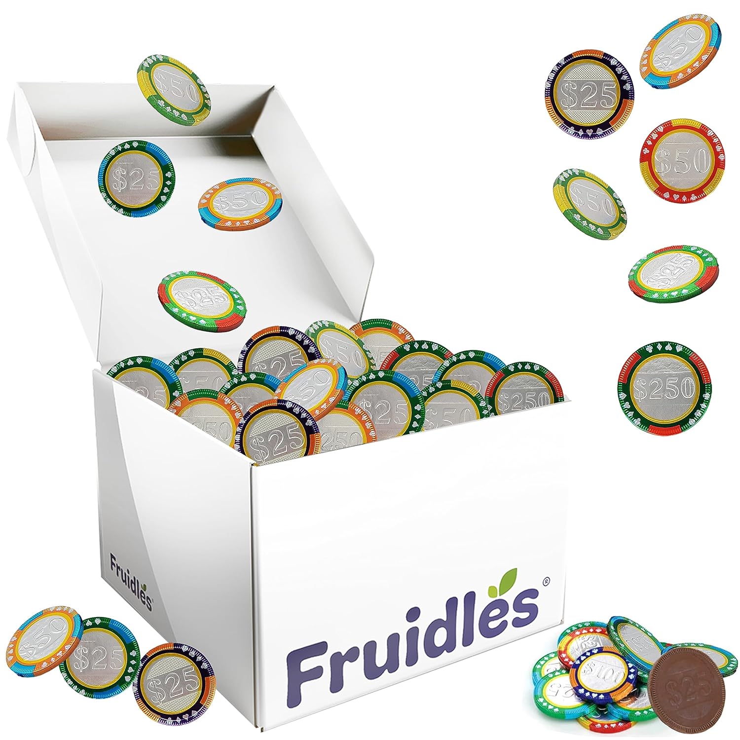 Fruidles Casino Poker Chips Chocolate Coins for Parties and Events