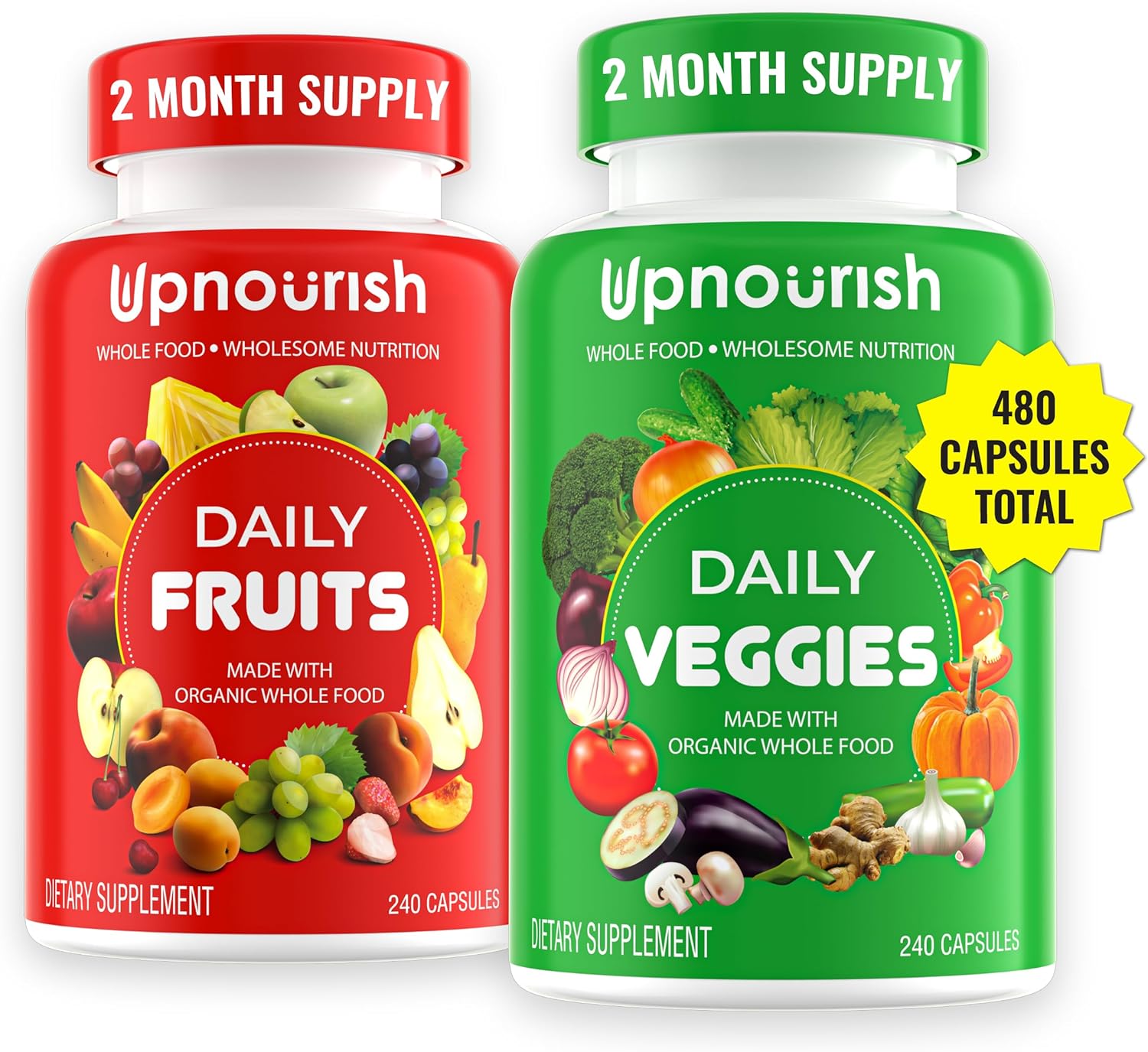 UpNourish Organic Fruits and Veggies Supplement for Wellness