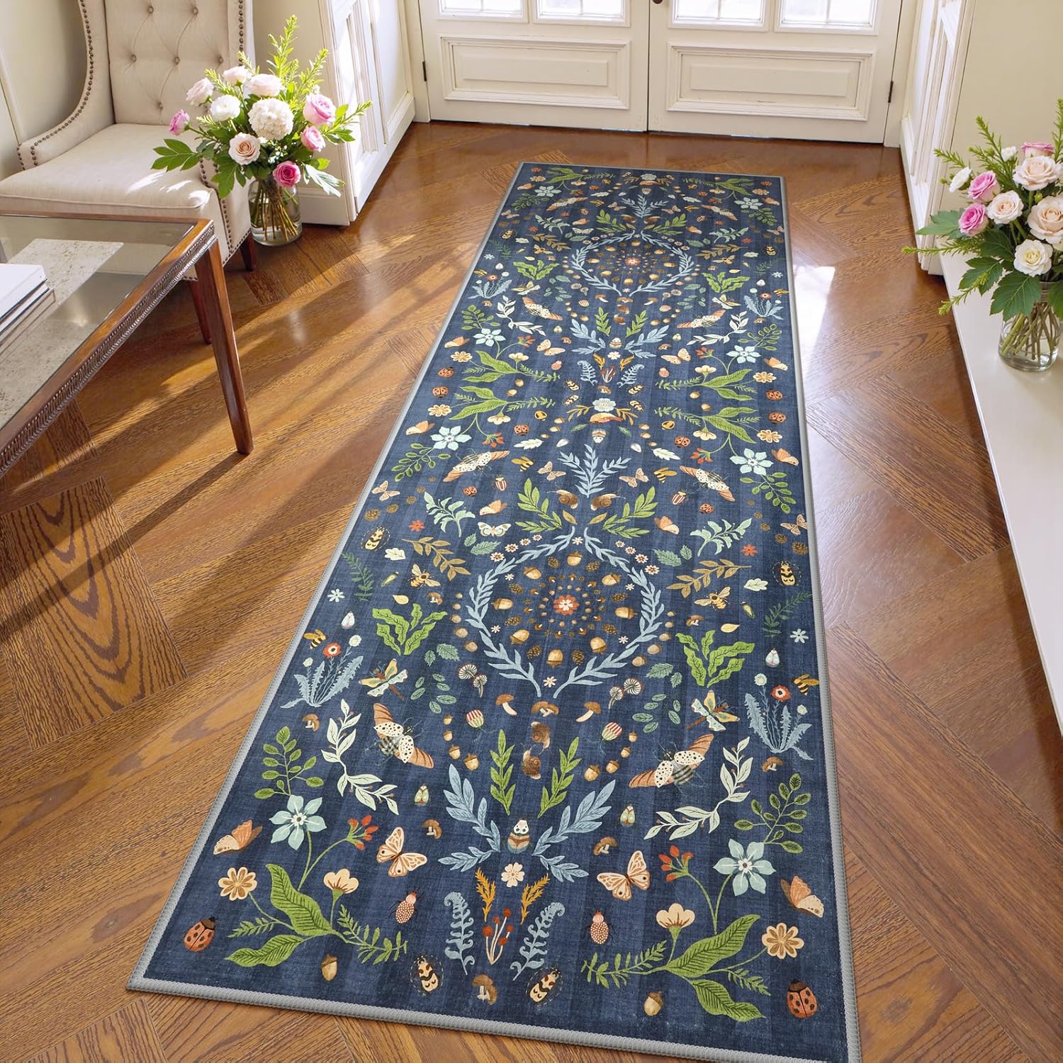 Lahome Insect Botanical 2x6 Runners for Hallways Non Slip