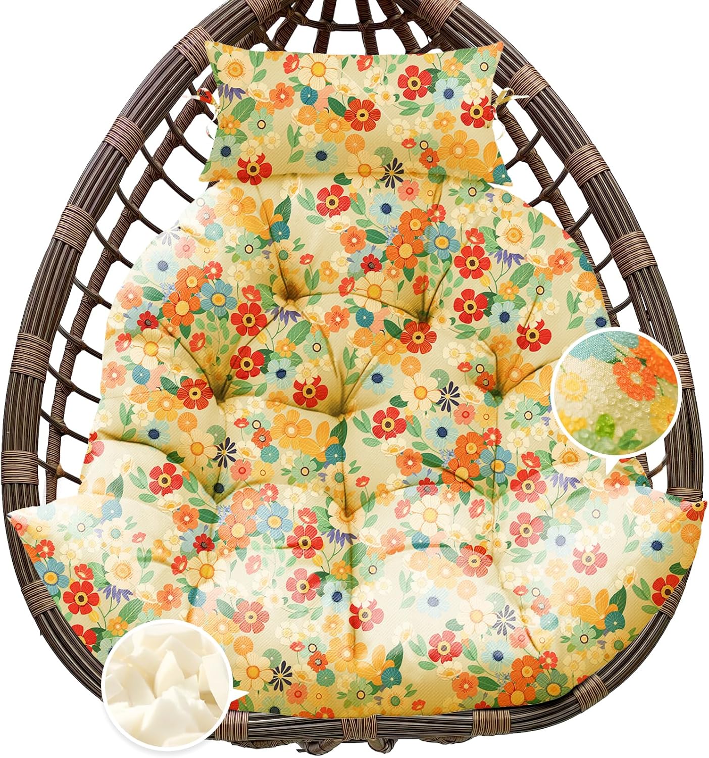 Outdoor Hanging Egg Chair Cushion Replacement for Comfort